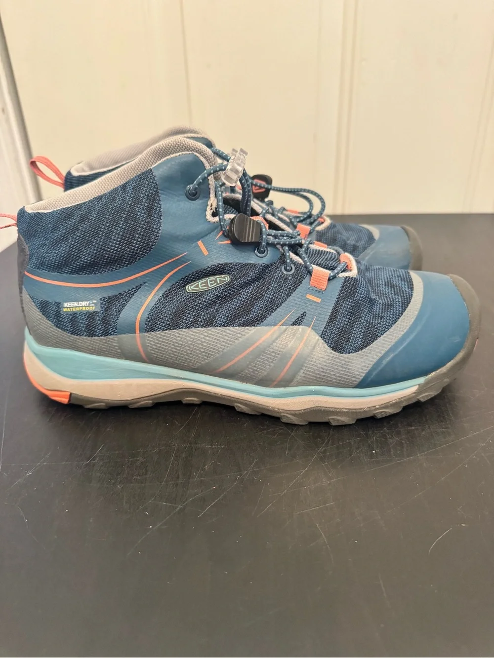 Keen Terradora Mid Waterproof Hiking Shoes Boots Women’s US 6 Aqua Blue/Coral